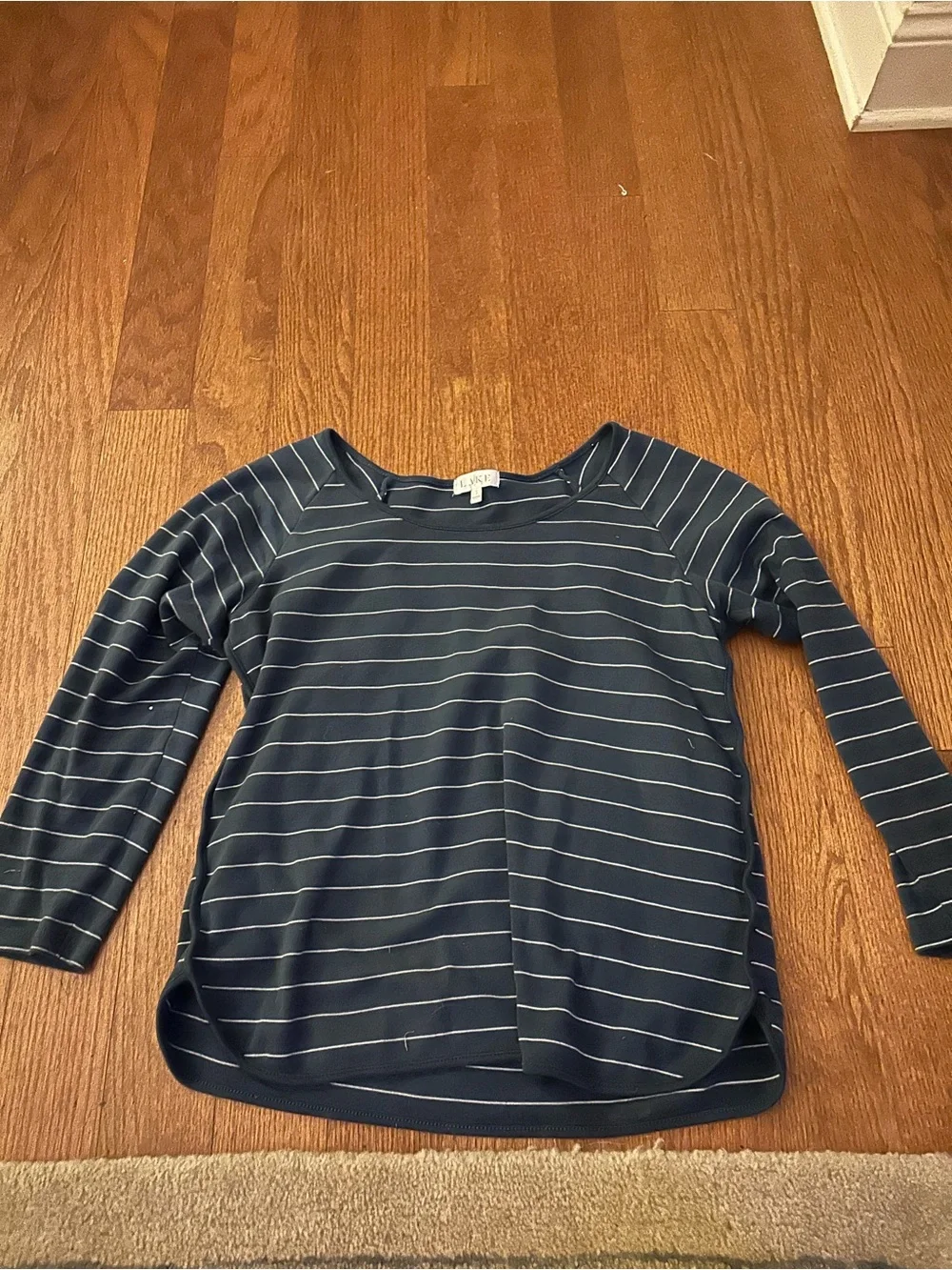 LAKE Striped Navy Long-Sleeve Women's SET by EILEEN FISHER